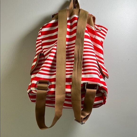 Awesome Jessica Simpson Red and White Striped Backpack - Picture 4 of 14